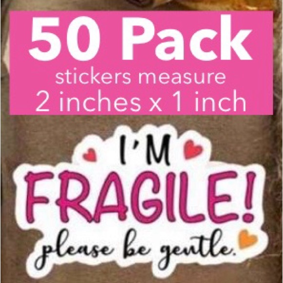 50 Pack Fragile Stickers I’m FRAGILE Please be Gentle - Picture 4 of 4